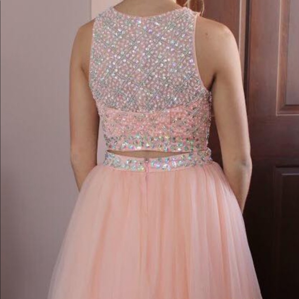 DONATED Blush by Alexandria 2 Piece Coral Prom Dress - Picture 2 of 8